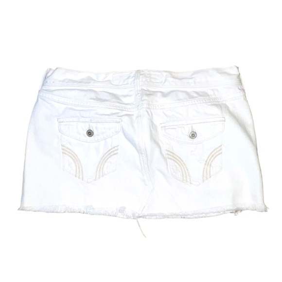 Hollister Distressed White Denim Mini Skirt - Picture 3 of 10